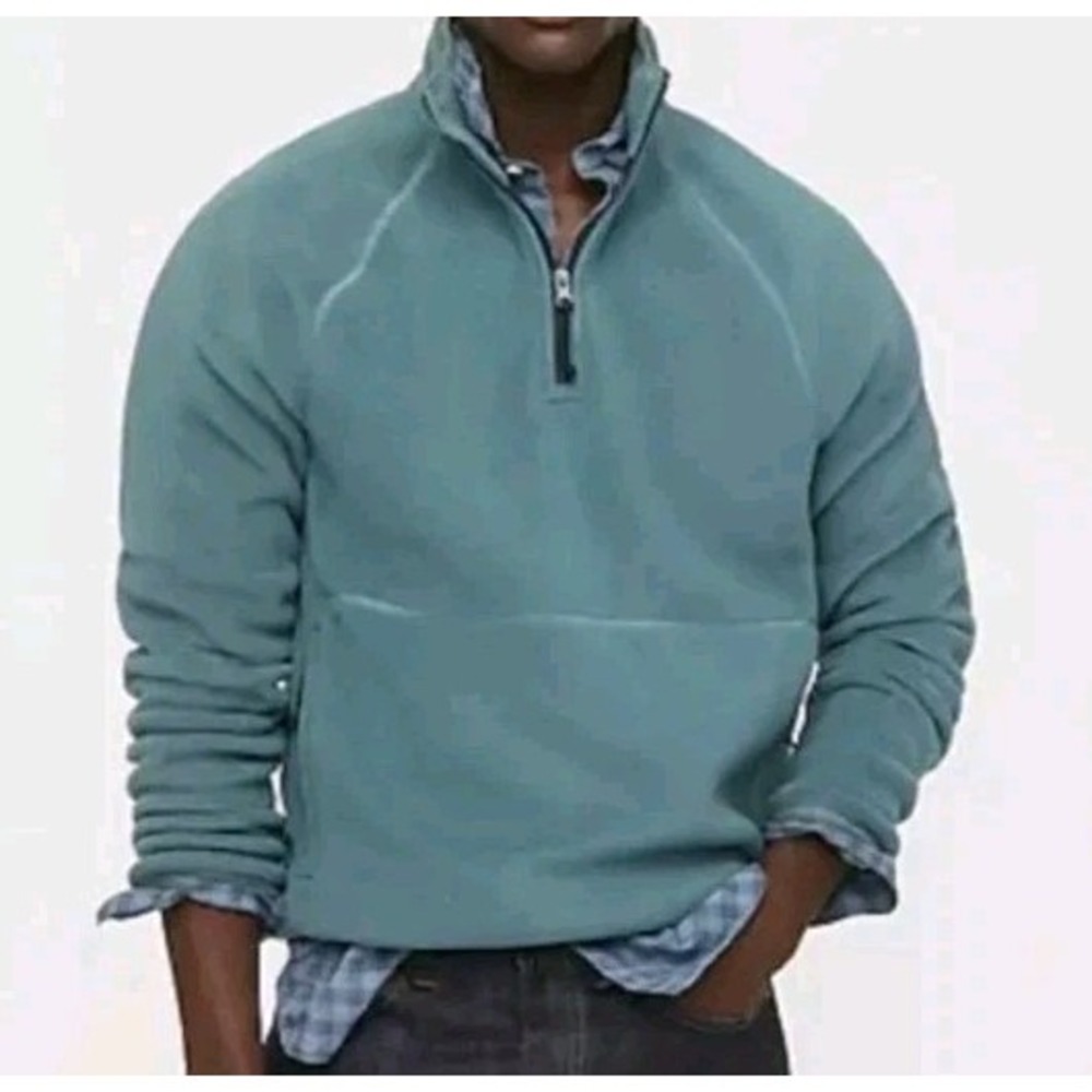 J.Crew‎ Mens Nordic Micro Fleece Half Zip Pullover Green Size Medium